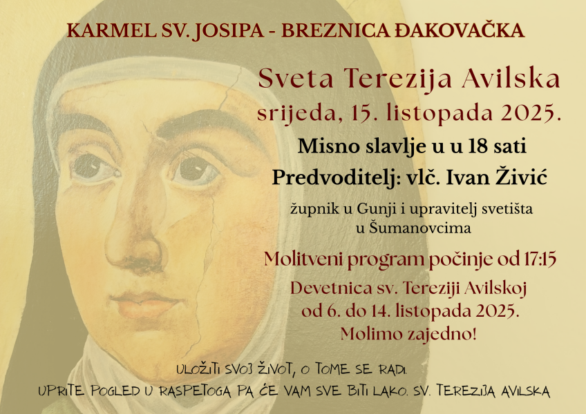 Plakat svetkovine sv. Terezije Avilske